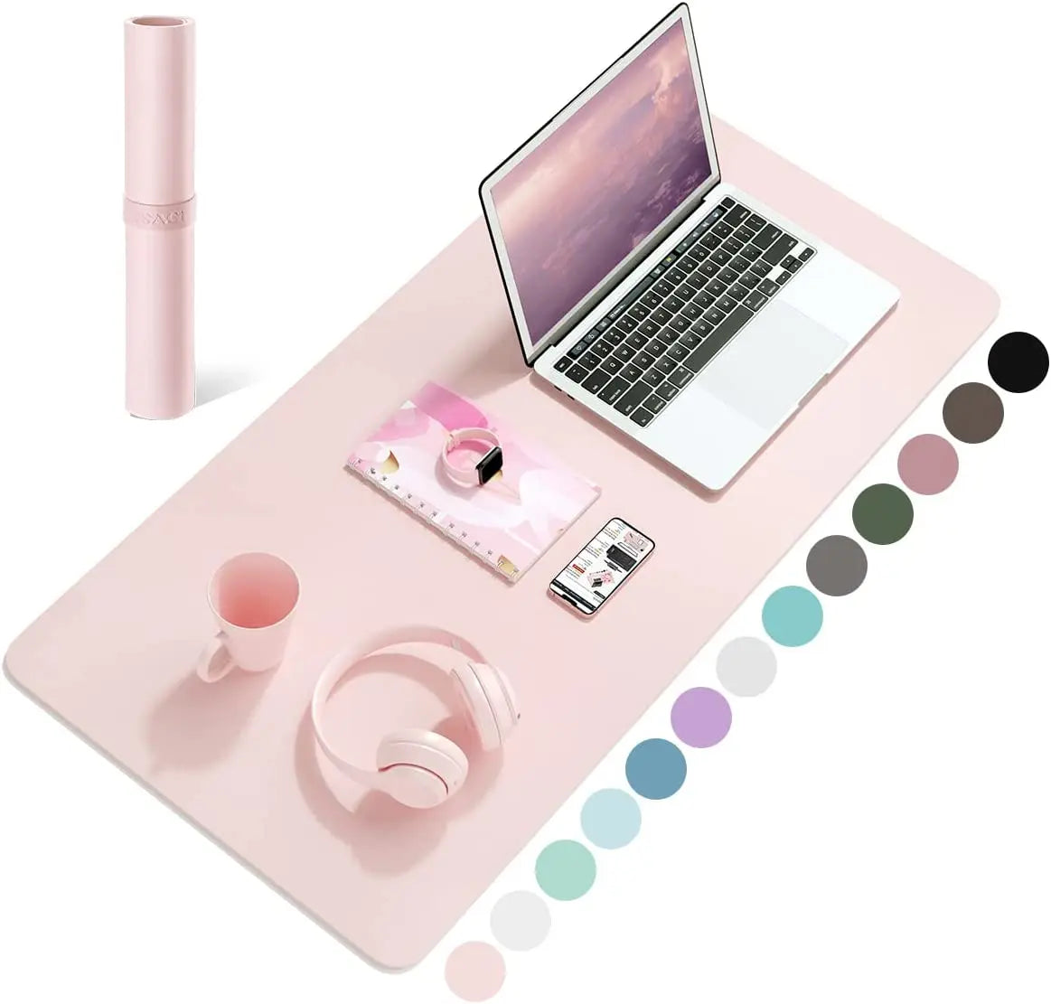 Large Waterproof Pink PVC Mouse Pad for Office Use