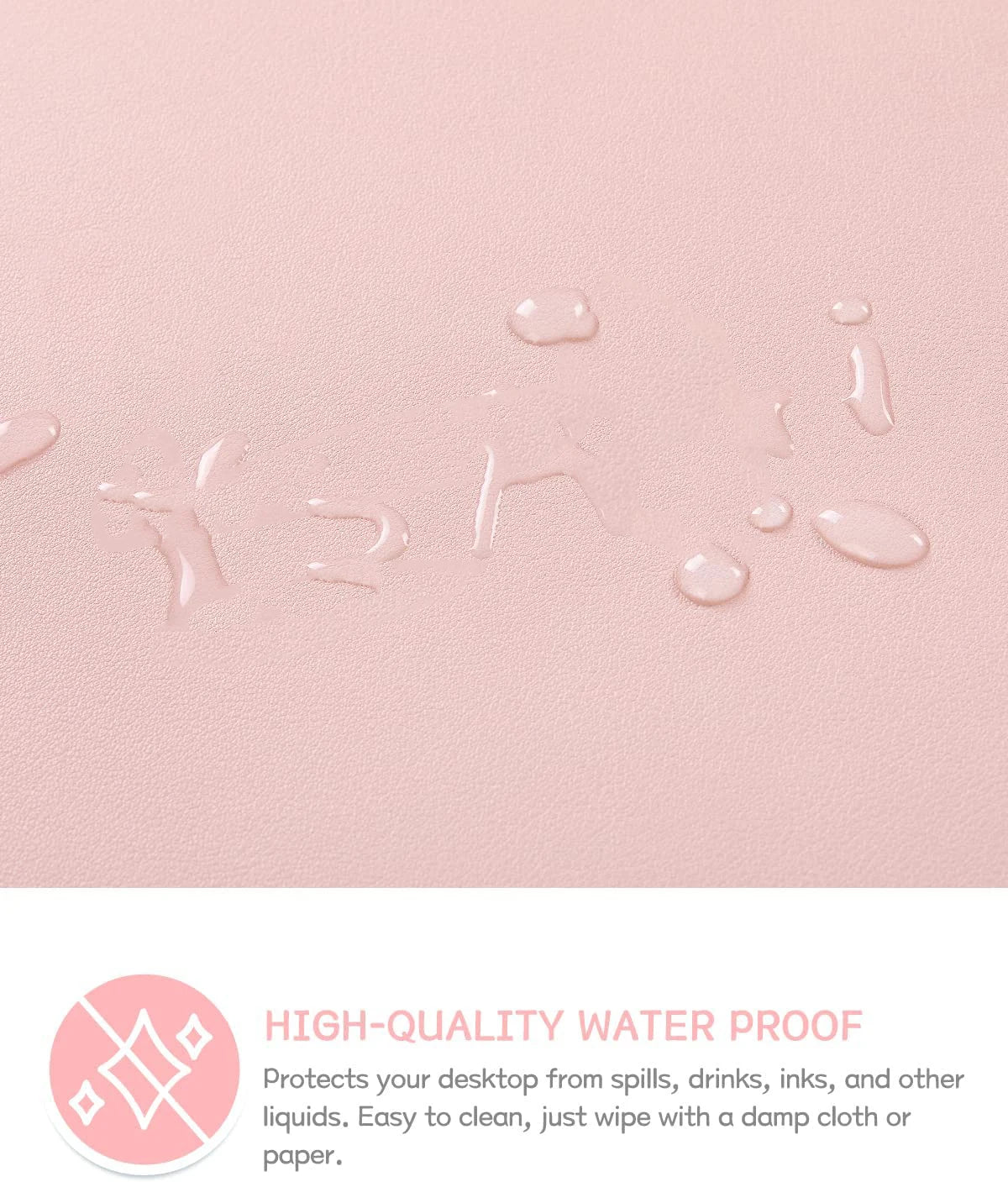 Large Waterproof Pink PVC Mouse Pad for Office Use