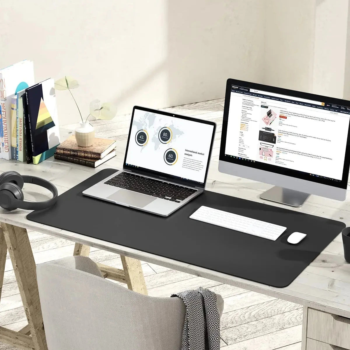 Large Waterproof Pink PVC Mouse Pad for Office Use