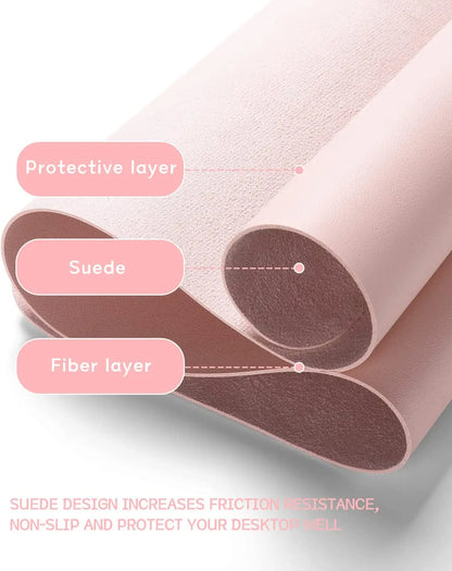 Large Waterproof Pink PVC Mouse Pad for Office Use