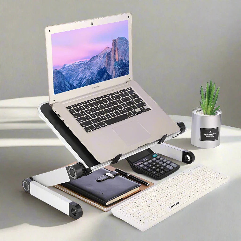 Portable Aluminum Adjustable Laptop Desk Stand With Mouse Pad