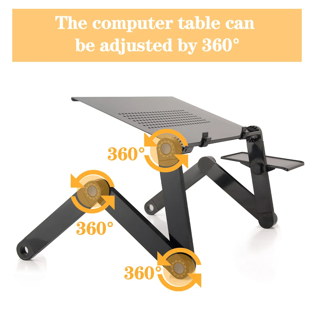 Portable Aluminum Adjustable Laptop Desk Stand With Mouse Pad