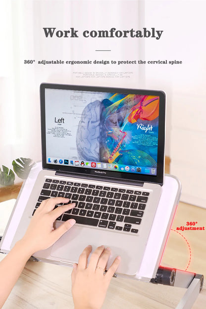 Portable Aluminum Adjustable Laptop Desk Stand With Mouse Pad
