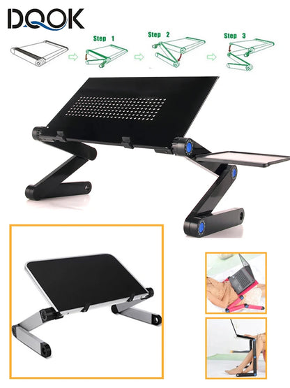 Portable Aluminum Adjustable Laptop Desk Stand With Mouse Pad
