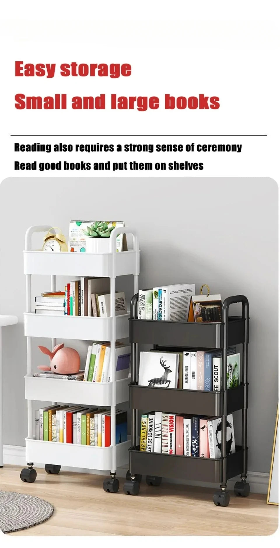 Multifunctional Storage Rack Trolley Cart for Home
