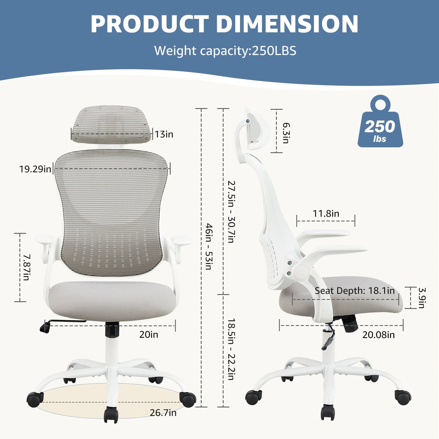 Adjustable Mesh Ergonomic Office Chair with Lumbar Support