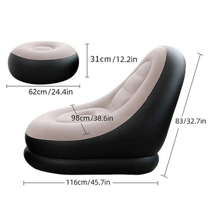 Foldable Sofa With Slip-on Lunch Lounge Chair Set