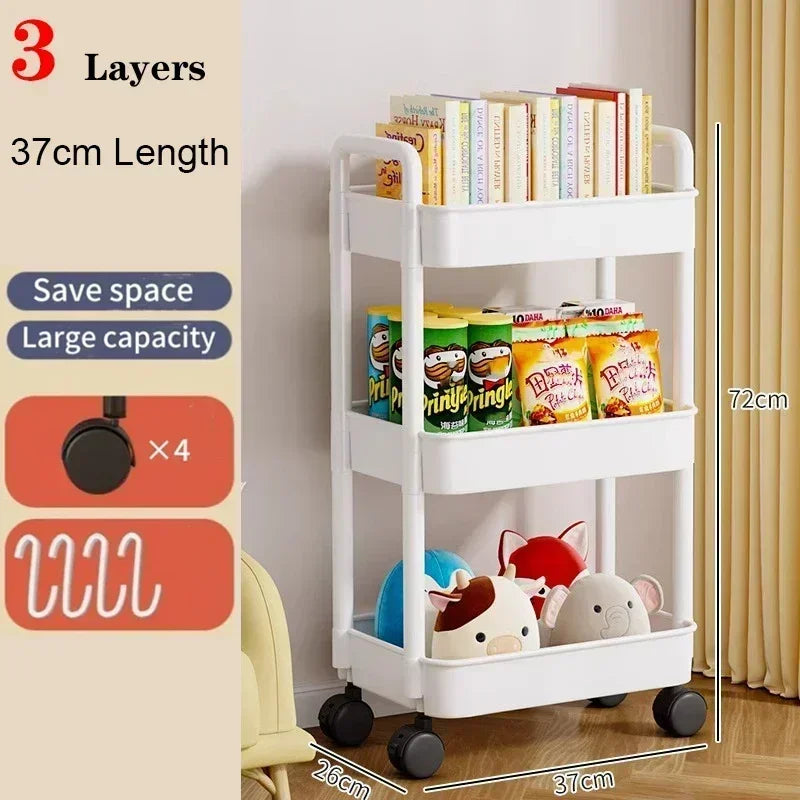 Multifunctional Storage Rack Trolley Cart for Home