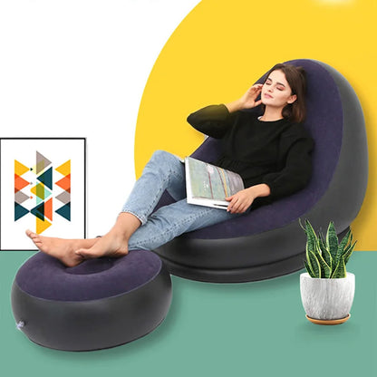 Foldable Sofa With Slip-on Lunch Lounge Chair Set