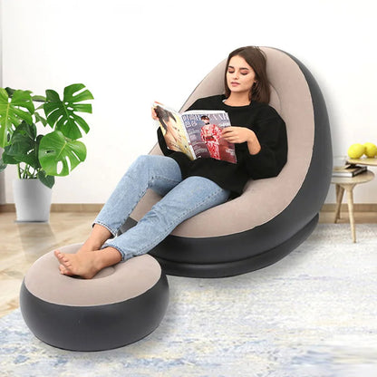 Foldable Sofa With Slip-on Lunch Lounge Chair Set