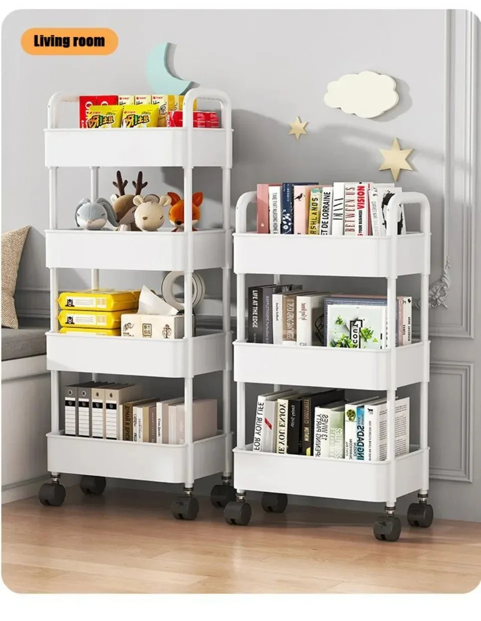 Multifunctional Storage Rack Trolley Cart for Home