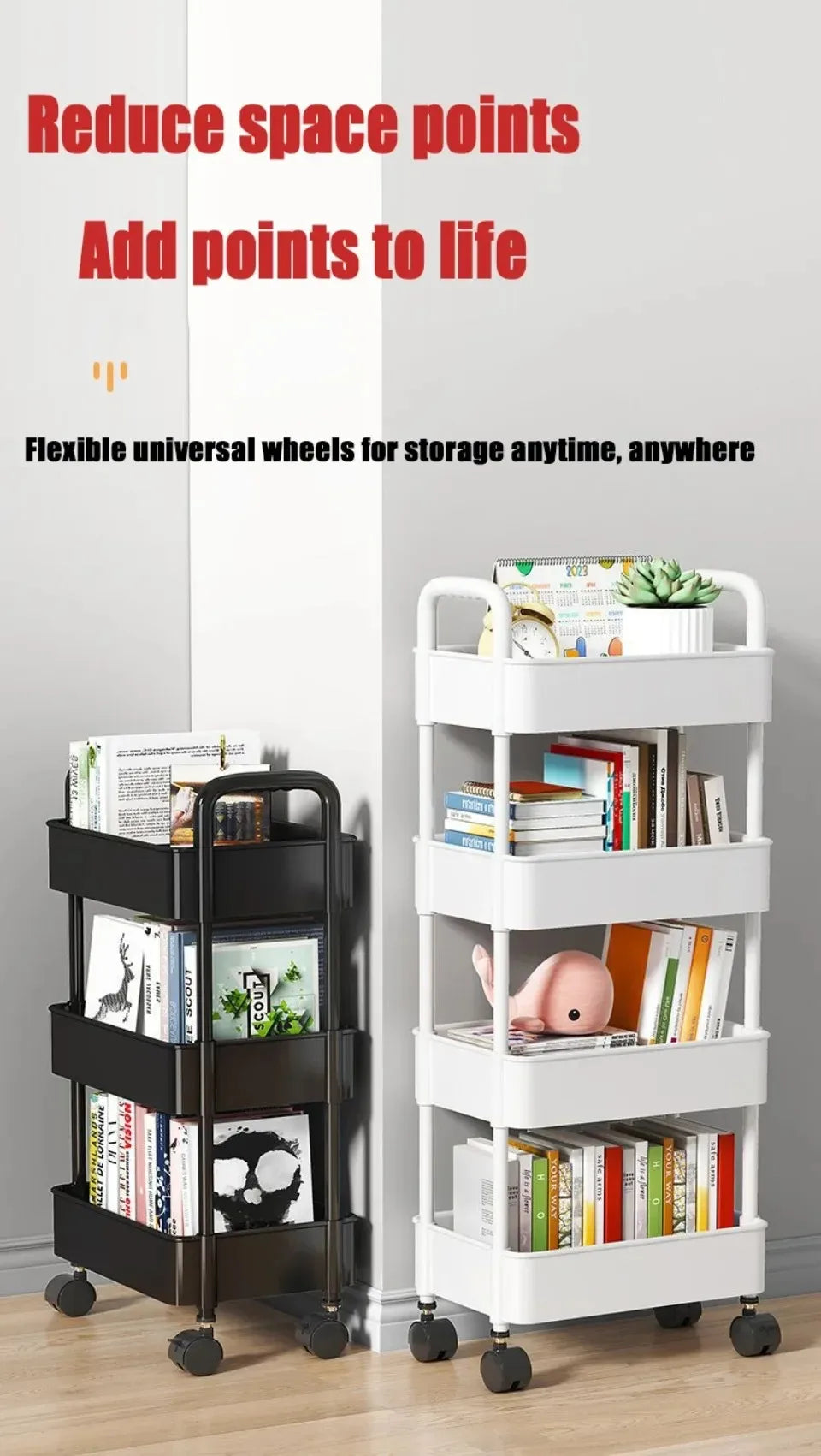 Multifunctional Storage Rack Trolley Cart for Home