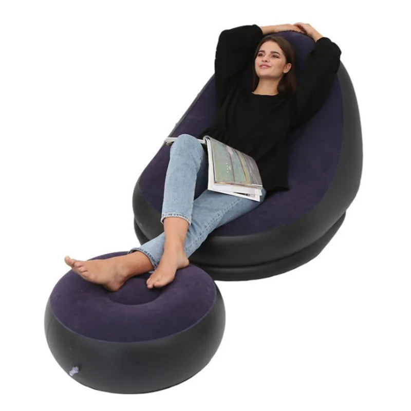 Foldable Sofa With Slip-on Lunch Lounge Chair Set