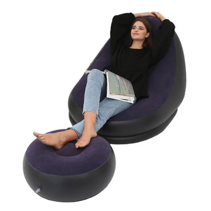 Foldable Sofa With Slip-on Lunch Lounge Chair Set
