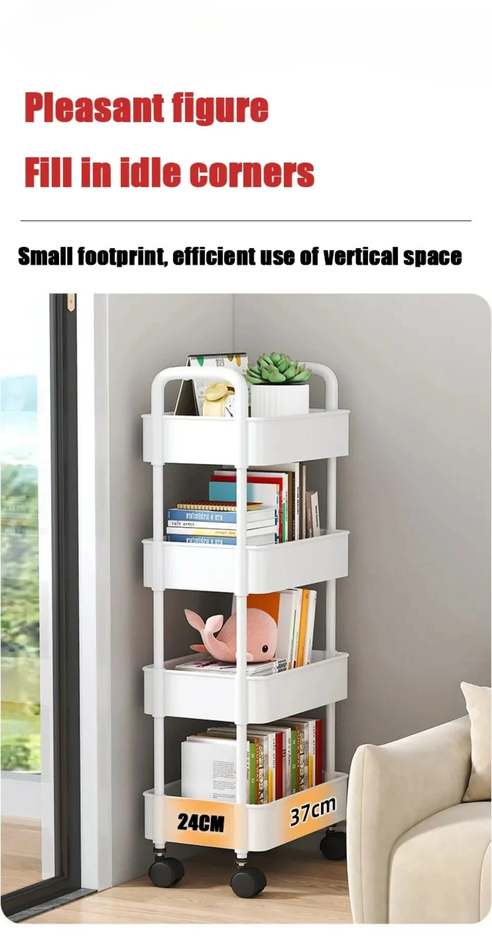 Multifunctional Storage Rack Trolley Cart for Home