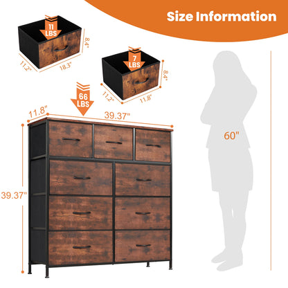 New Wood Cabinet Furniture With 9 Fabric Storage Drawer