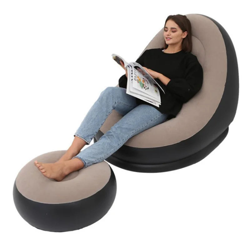 Foldable Sofa With Slip-on Lunch Lounge Chair Set